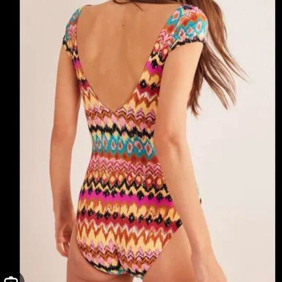 Boden Cap Sleeve Tie Swimsuit 14 - Picture 2 of 6